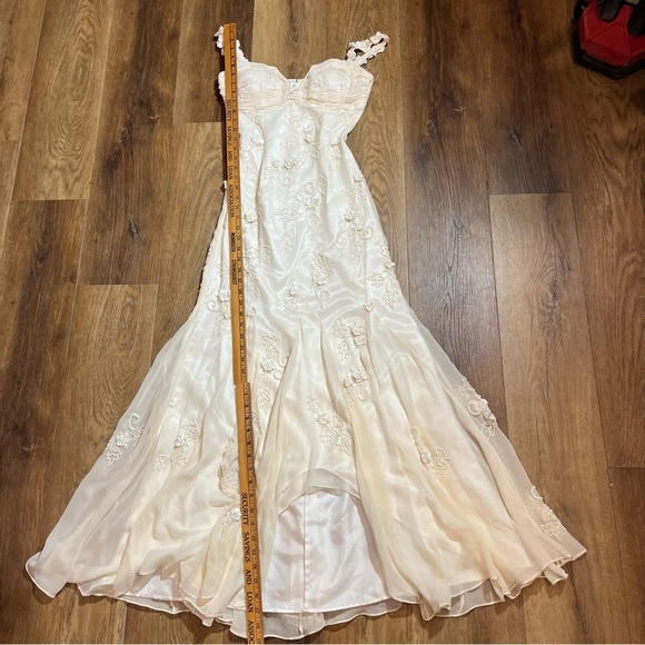 Vintage 100% Silk Beaded Dress Vintage Wedding Dress Vintage Beaded Dress Fairy - Picture 16 of 17